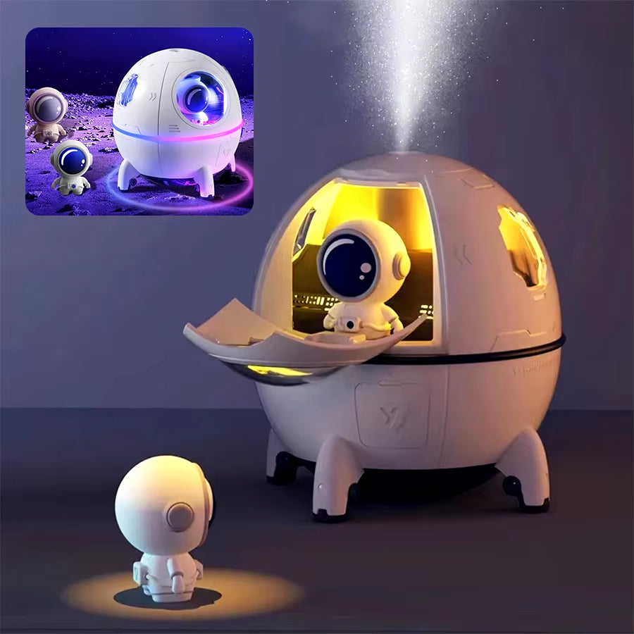 Humidificador De Aire Con Cápsula Espacial De 220Ml, Difusor De Agua De Aromaterapia Con Enchufe USB Recargable, Luz De Ambiente De 7 Colores