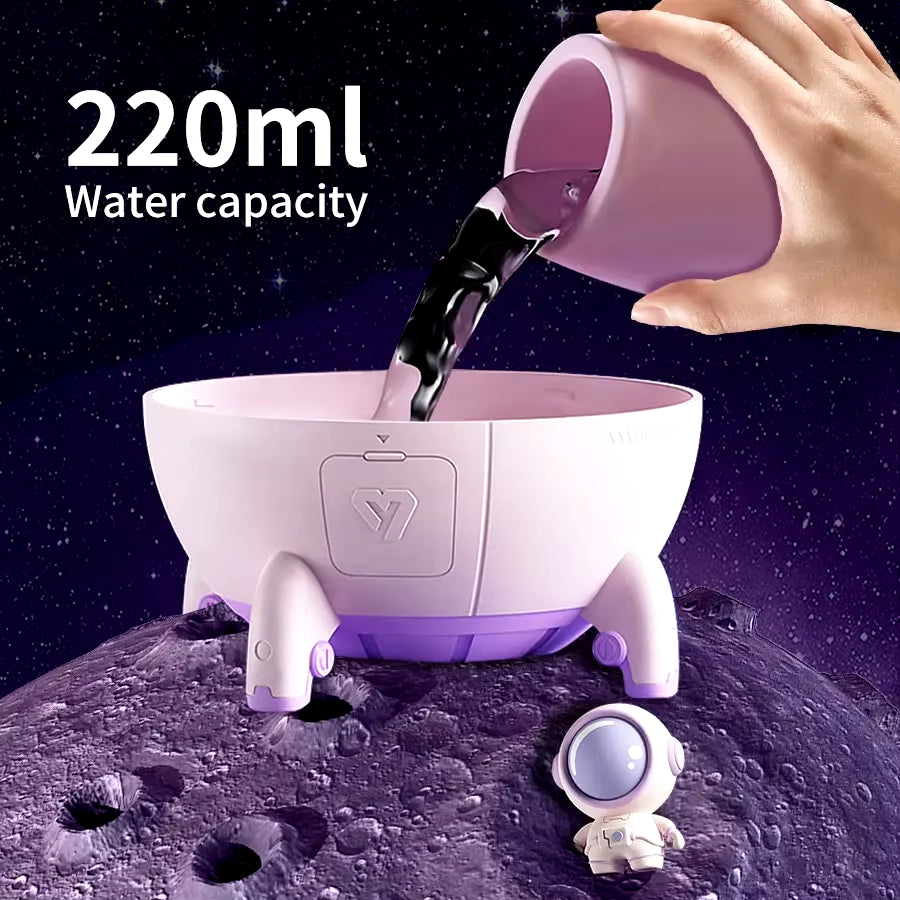 Humidificador De Aire Con Cápsula Espacial De 220Ml, Difusor De Agua De Aromaterapia Con Enchufe USB Recargable, Luz De Ambiente De 7 Colores